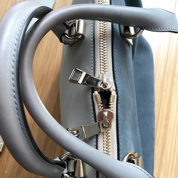 Rare and unique Chloe Medium Baylee Tote - pretty blue suede/calf leather - Picture 5 of 8